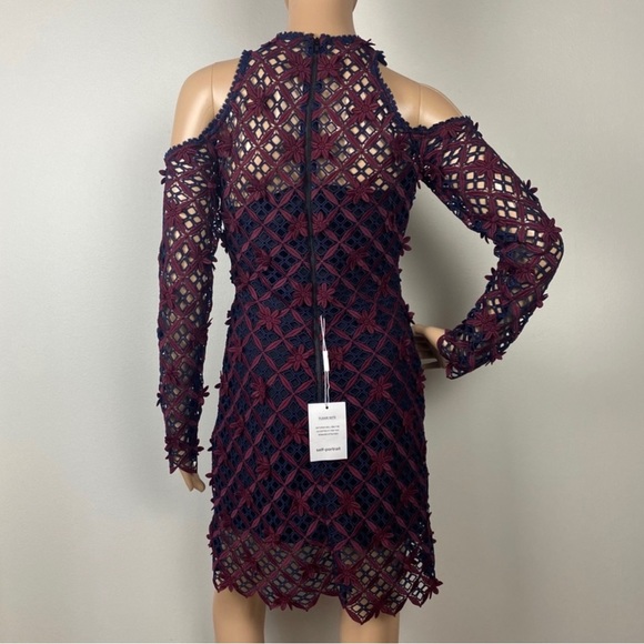 NEW SELF-PORTRAIT REVOLVE COLD-SHOULDER MINI DRESS - Picture 6 of 7